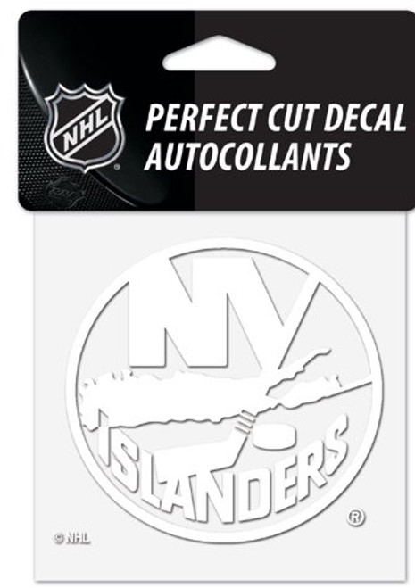 WinCraft NHL New York Islanders Logo 4" x 4" inch Outdoor White Decal