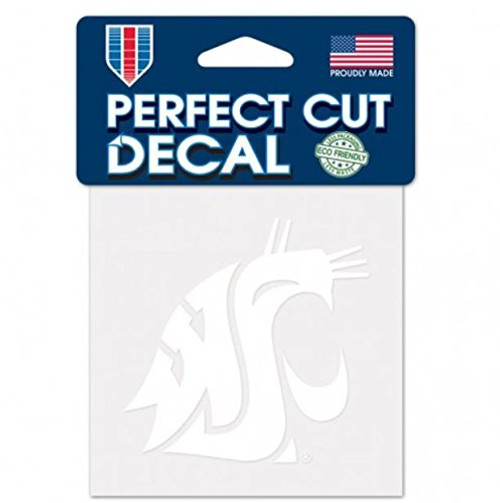 Wincraft NCAA Washington State University Cougars Logo 4" x 4" inch Outdoor White Decal