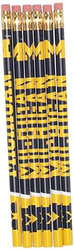 NCAA University of Michigan Pencil (6 Pack), Black