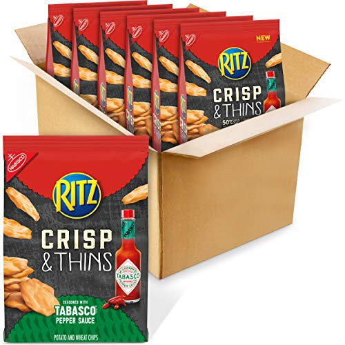 Ritz Crisp & Thins Chips, Tabasco Sauce Flavor, 6 Bags