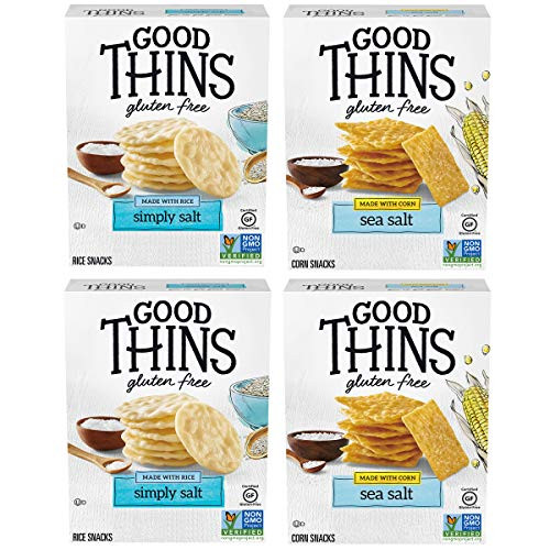 Good Thins Gluten Free Rice & Corn Crackers Variety Pack, 4 Boxes