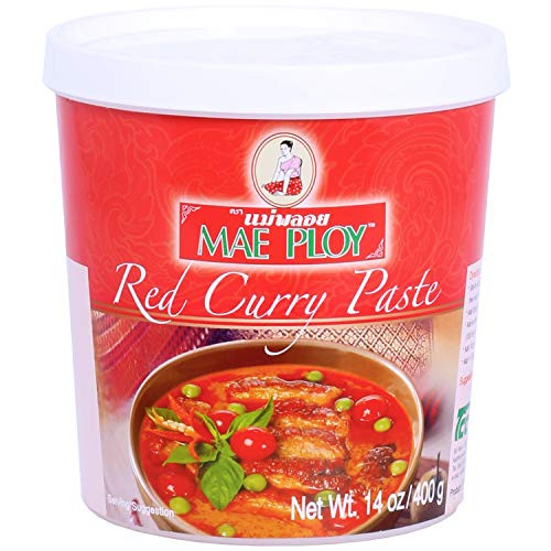 Mae Ploy Red Curry Paste, Authentic Thai Red Curry Paste For Thai Curries And Other Dishes, Aromatic Blend Of Herbs, Spices And Shrimp Paste, No MSG, Preservatives Or Artificial Coloring (14oz Tub) Mae Ploy Red Curry Paste, Authentic Thai Red Curry Paste For Thai Curries And Other Dishes, Aromatic Blend Of Herbs, Spices And Shrimp Paste, No MSG, Preservatives Or Artificial Coloring (14oz Tub)