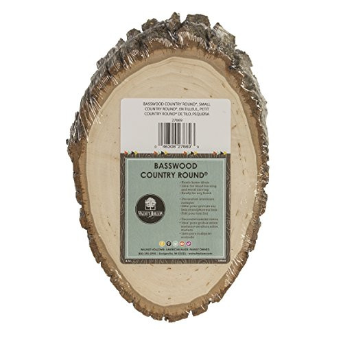 Walnut Hollow 27669 Basswood Country Round, Small for Woodburning, Home Décor and Rustic Weddings