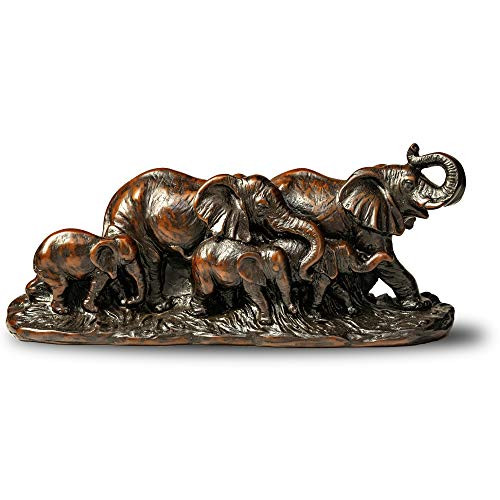 IYARA CRAFT Resin feng Shui Elephant Animal Statues - Decorative Elephant Family Statues on Wave - Ideal for Modern & Rustic Settings - Family of Elephant Animals Figurine Statue Sculpture