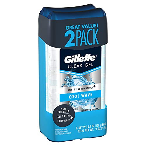 Gillette Cool Wave Clear Gel Mens Antiperspirant and Deodorant 3.8 oz each 2-Pack Packaging may Vary Gillette Cool Wave Clear Gel Mens Antiperspirant and Deodorant 3.8 oz each 2-Pack Packaging may Vary