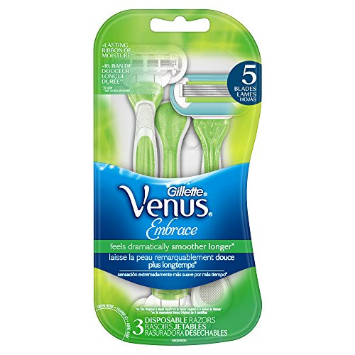 Gillette Venus Embrace Women's 5 Blade Disposable Razor, 3 Count