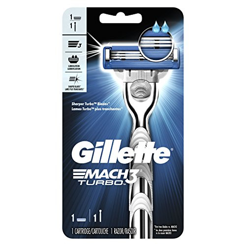 Gillette Mach3 Turbo Men's Razor, Handle & 1 Blade Refill (Packaging May Vary)