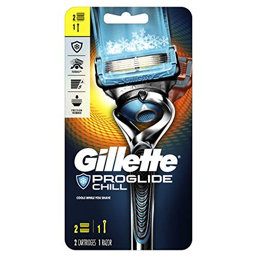 Gillette ProGlide Chill Mens Razor Handle + 2 Blade Refills