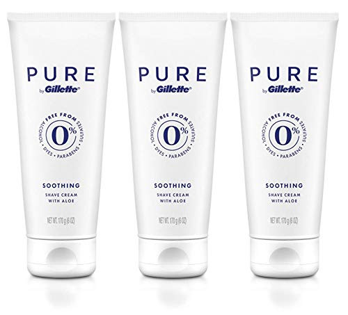 PURE by Gillette Shaving Cream for Men, 6 Ounce, Pack of 3