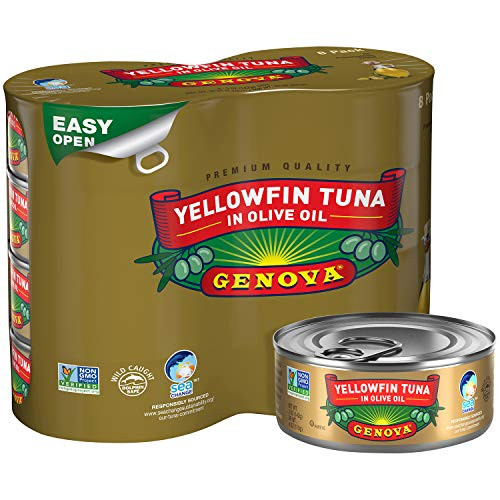 Genova Yellowfin Tuna in Olive Oil, 5 ounce can (Pack of 8)