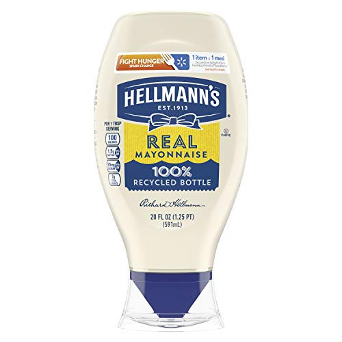 Hellmann's Real Mayonnaise For a Rich Creamy Condiment Real Mayo Squeeze Bottle Made With 100 percent Cage-Free Eggs 20 oz