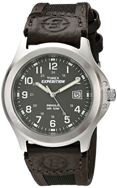 Timex Men's T40091 Expedition Metal Field Black/Brown Nylon/Leather Strap Watch Timex Men's T40091 Expedition Metal Field Black/Brown Nylon/Leather Strap Watch