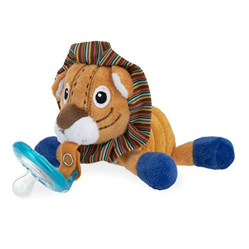 Nuby Calming Natural Flex Snuggleez Pacifier with Plush Combo Set for Cuddling with Comfort, 0M+, Lion