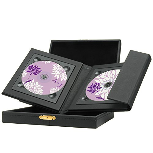Neil Enterprises, Inc Supreme Black CD/DVD Holder w/Leatherette Presentation Box (Gold Clasp, 2 Discs)