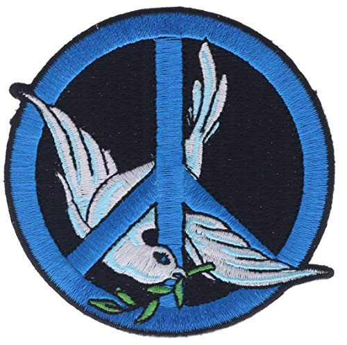 Dove Peace Sign 3" Round Embroidered Patch NOVP609k