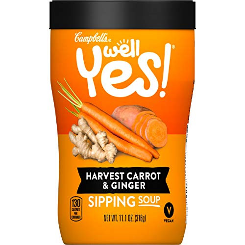 Campbell's Well Yes! Sipping Soup, Vegetable Soup On The Go, Harvest Carrot & Ginger, 11.1 Oz Cup