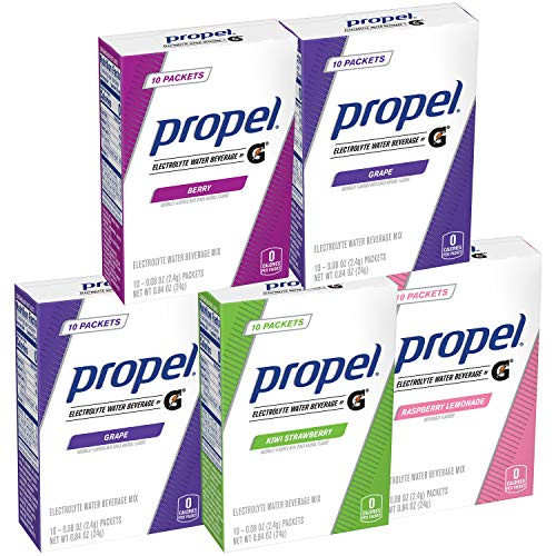Propel Powder Packets Four-Flavor Variety Pack With Electrolytes, Vitamins and No Sugar (50 count)