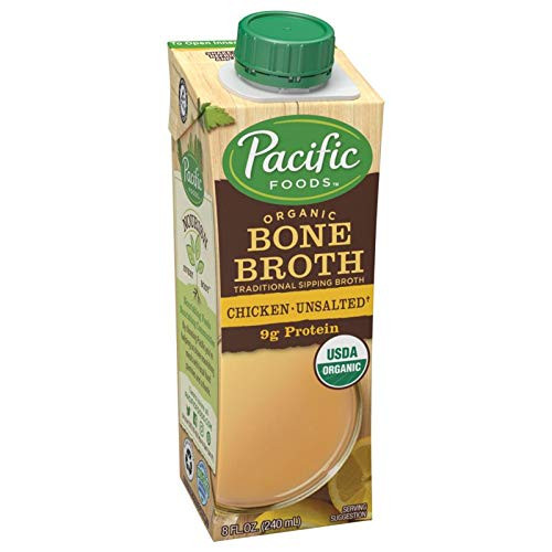 Pacific Foods Organic Bone Broth, Original Chicken, 8-Ounce Cartons, 12-Pack Keto Friendly Pacific Foods Organic Bone Broth, Original Chicken, 8-Ounce Cartons, 12-Pack Keto Friendly