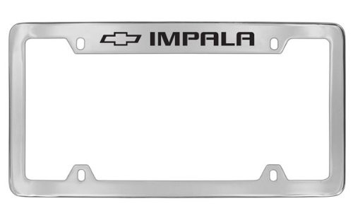 Chevrolet Impala Chrome Plated Metal Top Engraved License Plate Frame Holder