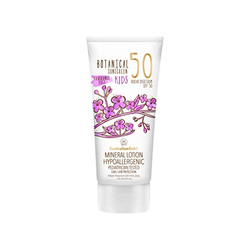 Australian Gold Botanical Sunscreen Mineral Lotion for Kids SPF 50, 5 Ounce | Broad Spectrum | Water Resistant Australian Gold Botanical Sunscreen Mineral Lotion for Kids SPF 50, 5 Ounce | Broad Spectrum | Water Resistant