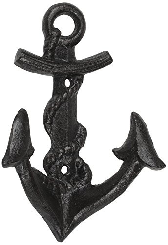 Abbott Collection 27-Iron AGE/215 Anchor&Rope Hook 6" H, 6", Antique Black