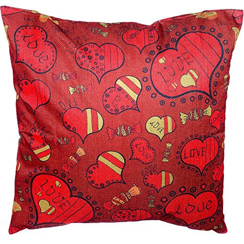 Longshengv Throw Pillows pop art psychedelic colorful Love Pillow Cover 18 x 18 Inch