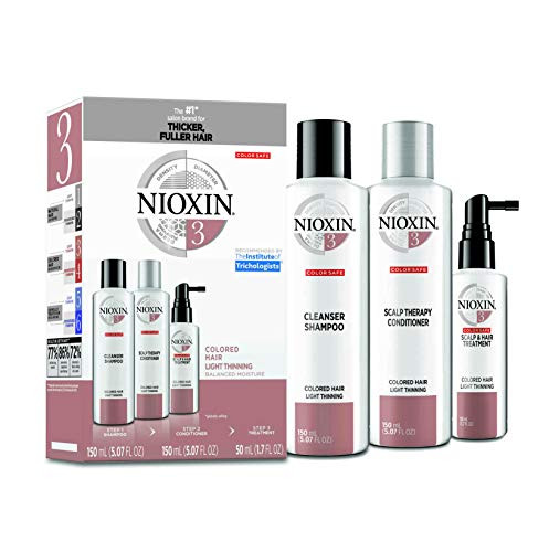 Nioxin System 3 Hair Care Kit for Colored Treated Hair with Light Thinning, 3 Count, Trial Size