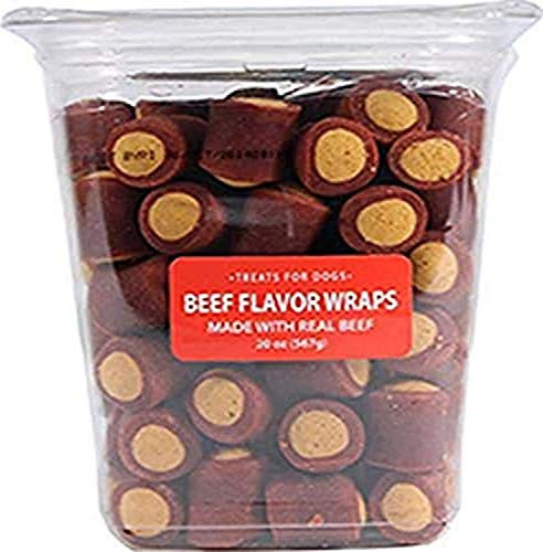 Sunshine Mills 486058 Meaty 20 Ounce Real Beef Flavor Wraps Treats, 20 Oz