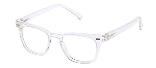 Peepers by PeeperSpecs Strut Focus Square Blue Light Filtering Reading Glasses, Clear, 48 mm + 1.25