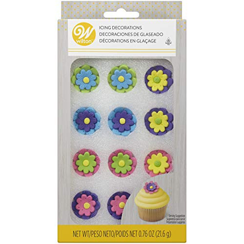 Wilton Royal Icing Decorations (12 Pack), 1", Multicolor Flowers Wilton Royal Icing Decorations (12 Pack), 1", Multicolor Flowers