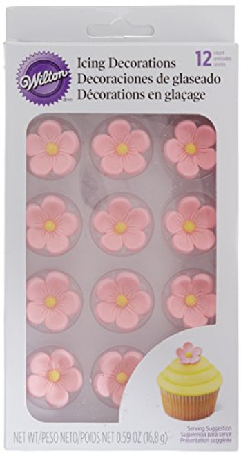 Wilton W101490 Royal Icing Decorations (12 Pack), 1", Petal Pink Wilton W101490 Royal Icing Decorations (12 Pack), 1", Petal Pink