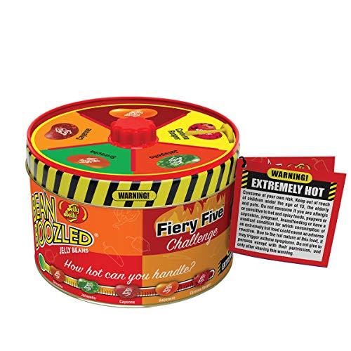 Jelly Belly BeanBoozled Fiery Five Spinner Tin - 3.36 oz - Genuine, Official, Straight from the Source Jelly Belly BeanBoozled Fiery Five Spinner Tin - 3.36 oz - Genuine, Official, Straight from the Source