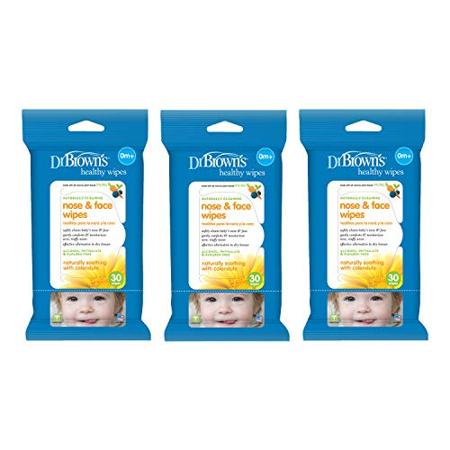 Dr. Brown's Nose and Face Wipes, 30 Count, 3-Pack