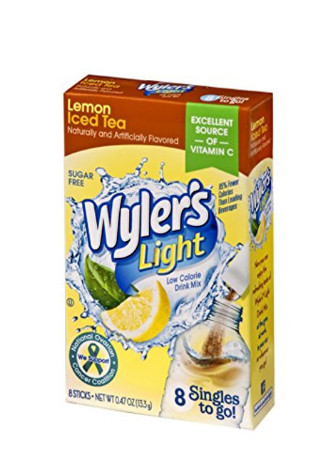 Wyler's Light Singles To Go Powder Packets, Water Drink Mix, Lemon Iced Tea, 96 Single Servings (Pack of 12) Wyler's Light Singles To Go Powder Packets, Water Drink Mix, Lemon Iced Tea, 96 Single Servings (Pack of 12)