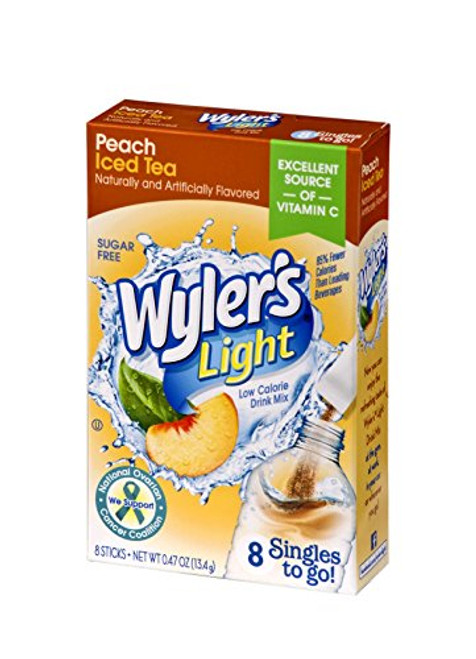 Wyler's Light Singles To Go Powder Packets, Water Drink Mix, Peach Iced Tea, 96 Single Servings (Pack of 12) Wyler's Light Singles To Go Powder Packets, Water Drink Mix, Peach Iced Tea, 96 Single Servings (Pack of 12)