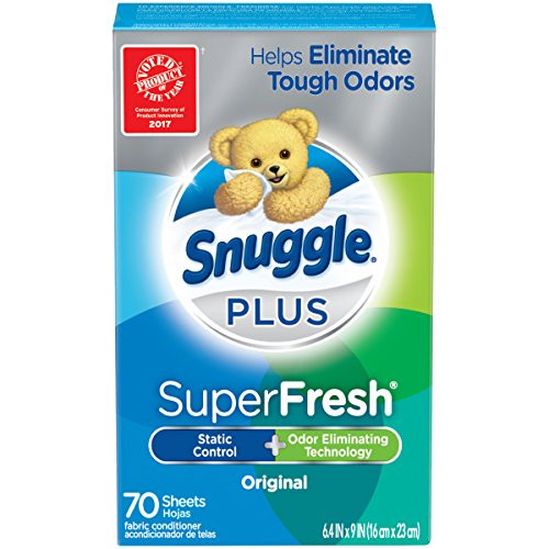 Snuggle Plus Super Fresh Fabric Softener Dryer Sheets with Static Control and Odor Eliminating Technology, 70 Count (Packaging May Vary)