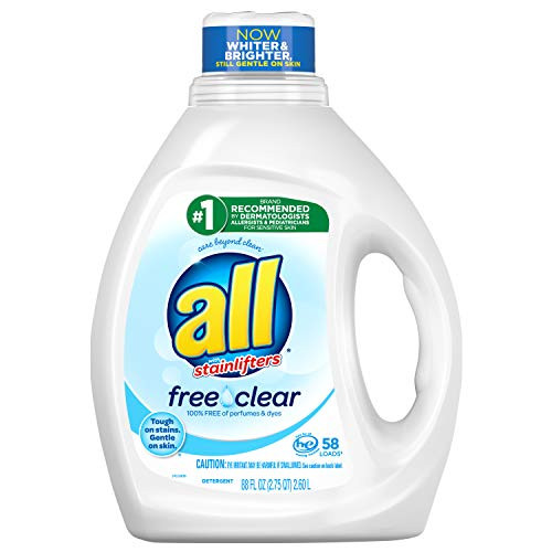 All Liquid Laundry Detergent, Free Clear for Sensitive Skin, 58 Loads, 88 Fluid Ounce