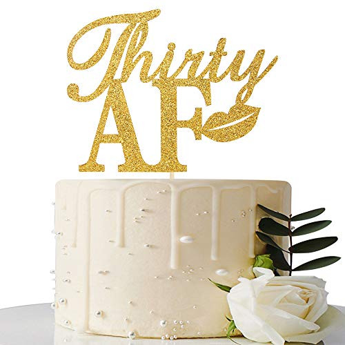 Gold Glitter Thirty AF Cake Topper - 30th Birthday Cake Topper - 30th Birthday Party Decorations Gold Glitter Thirty AF Cake Topper - 30th Birthday Cake Topper - 30th Birthday Party Decorations