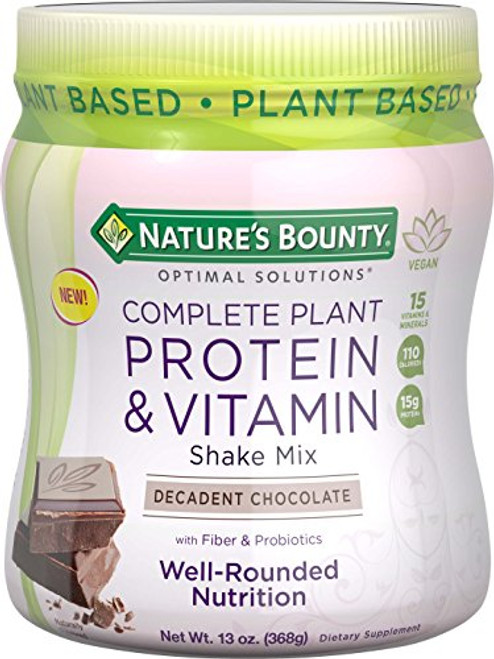 Nature's Bounty® Optimal Solutions Complete Plant Protein & Vitamin Decadent Chocolate Shake Mix