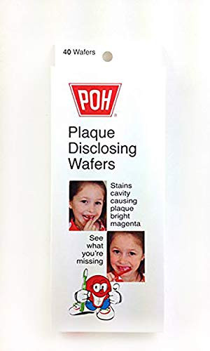 POH Plaque Disclosing Tablet Wafers For Kids - 40 Count, Cherry Flavor - Plaque Remover