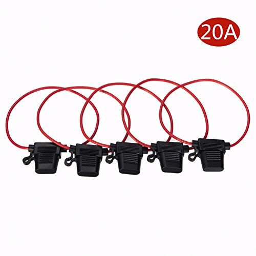 5pcs Fuse Holder Water Proof Auto in Inline Fuse Holder DC 12V 20A Standard Inline Blade Splashproof Fuse Holder for Car Bike