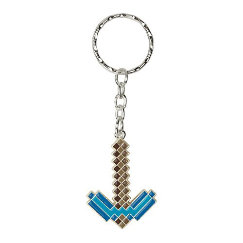 JINX Minecraft Diamond Pickaxe Metal Key Chain, Metallic with Enamel Fill, One Size