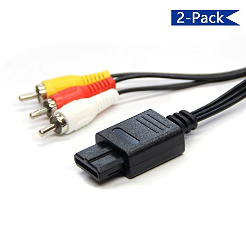 Snes/N64 to RCA Cable, Veanic 5.9ft Replacement AV Composite Cable Cords Adapter for Nintendo 64 N64/GameCube/Super Nintendo Nes Snes