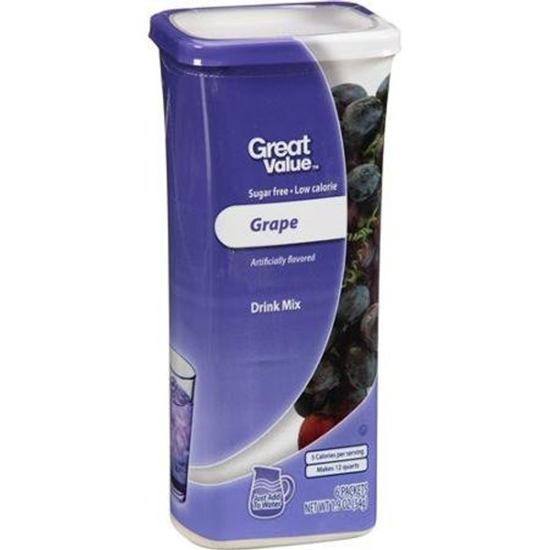 Great Value: Grape Drink Mix, 1.9 Oz - 6 Packets (2 Pack) Great Value: Grape Drink Mix, 1.9 Oz - 6 Packets (2 Pack)