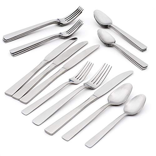 Oneida Satin Pratt 20 Piece Everyday Flatware, Service for 4 18/0 Stainless Steel, Silverware Set