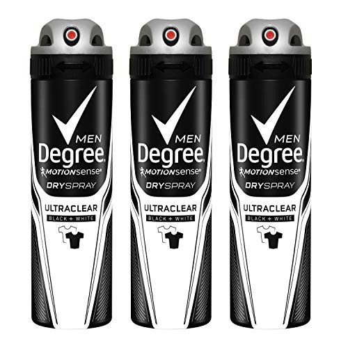 Degree Men Antiperspirant Deodorant Dry Spray UltraClear Black+White 3.8 oz 3 count