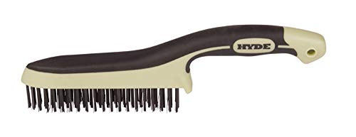 HYDE 46830 High-Carbon Steel Wire Brush, 11-3/4-inch with Tapered Nose, MAXXGRIP PRO