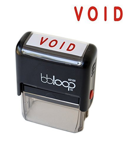 BBloop Stamp "VOID" Self-Inking, Rectangular. RED Ink
