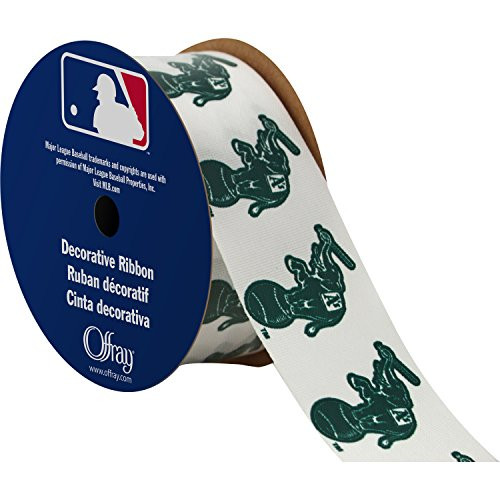 Offray MLB Oakland Athletics Fabric, 1-5/16" X 9FT Ribbon