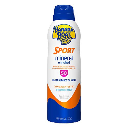 Banana Boat Simply Protect Sport Reef Friendly Sunscreen Spray, Broad Spectrum SPF 50, 25% Fewer Ingredients, 6 Ounces